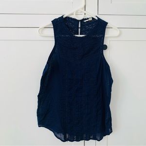 Gap Navy Blue Lace Top Size Small